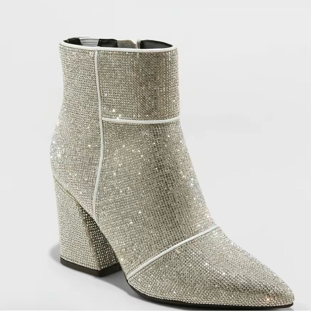 a new day Sparkling Silver Ankle Booties